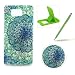 Produktbild Für Samsung Galaxy Alpha SM-G850F Hülle Silikon Schutzhülle Tasche Weiches Silikon TPU Gel Bumper Case Etui Schale Cover Skin,Herzzer Modisch Hochwertig Ultra Dünn Slim Thin Bunt Handytasche Mit [Grüne Blütenblätter Muster] Guter Schutz Kratzfest Flexibel Leicht Gummi Rubber Jelly Soft Protective Stabil Handyhülle Schutztasche Back Cover Case Shell für Samsung Galaxy Alpha SM-G850F + 1 x Frei Grün Handy Halterung Ständer + 1 x Frei Grün Touch Pen Stift Stylus