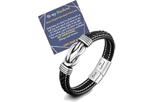 SRANICH To My Son/Grandson/Husband/Boyfriend/Uncle/Nephew/Man/Brother Bracelet,braided leather bracelet for Son/Grandson/Husband/Boyfriend/Uncle/Nephew/Man/Brother Christmas Gifts,Bracelet Gifts for men