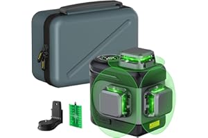 Fanttik D12 PRO Selbstnivellierend Kreuzlinienlaser 3×360°, Grün Linienlaser mit LED-Bildschirm, USB-Aufladung, 5200 mAh Batterie, Arbeitsbereich 30 m, Pulsmodus, für Baustelle/Inneneinrichtung