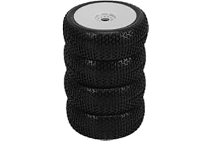 ASTIBYM 1/8 RC-Rad, direkter Ersatz, starke Griffigkeit, Reibungsverbesserung, langlebige RC-Gummireifen-Kunststoffnabe für Geländefahrzeuge(Weiß)