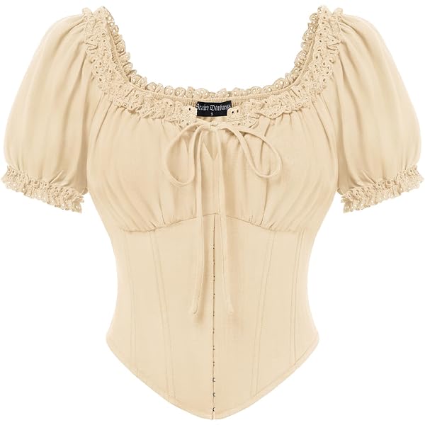 Scarlet Darkness Korsett-Oberteil Damen – Vintage Renaissance, Herzausschnitt, Fischgrätmuster, Satiniertes Bustier