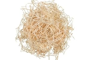 DOUBLEYOU GEOVLIES & BAUSTOFFE 1 Kilogramm (Kg) Holzwolle | Natur | Erdbeerholzwolle | In Deutschland hergestellt | Ideal als Füllmaterial oder zur Dekoration | Unbehandelt