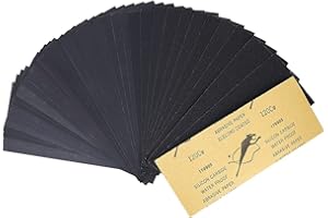 45Pcs Papier de Verre, Gyvazla 150 à 3000 Grain Papier Abrasif, Papier de Verre Sec et Humide, Feuille Abrasive pour le Ponçage Automobile, Polir le Métal, plastique, Meuble, le Bois, 9 x 3,6 "