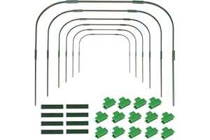 EXLECO 6Pcs Cadre de Serre de Jardin avec Clips Arceau de Jardin Kit de Maison de Cerceau de Jardin Cerceau pour Tunnel Jardin 100 x 85 cm Arceau pour Serre Tunnel Cerceau pour Tunnel de Croissance
