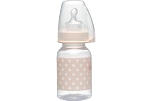 nip Standardowa butelka PP z przyssawką do picia, anatomiczny silikon, 0-6 miesięcy, rozmiar S, 125 ml