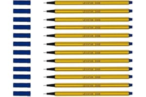‎LEVIATAN LEVIATAN D400 Fineliner Blau 12 Stück - Feinleiner Stift Bunt Für Den Täglichen Gebrauch Geeignet, Schreib und Schulbedarf - Linienbreite Ca. 0.4 Mm Feinlinerfilzstifte
