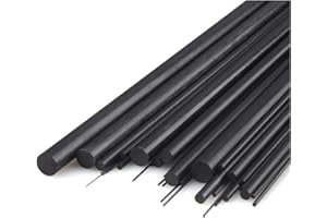 RAJONN Aste in fibra di carbonio, diametro asta in fibra di carbonio 1 mm 2 mm 3 mm 4 mm 5 mm 6 mm lunghezza 500 mm per modellini di auto, modellini barche, stampanti 3D (colore: 5 mm 5 pezzi)