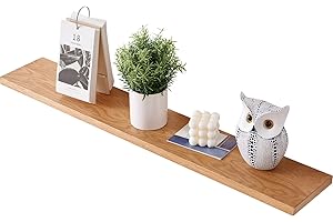‎GIEANOO Gieanoo Schweberegal Holz, Wandregal Eiche 60cm Regalbrett Eiche Wandboard Gewürzregal Regalbrett für Badezimmer, Schlafzimmer, Wohnzimmer, Küche, Office, Waschküche,Natürlich