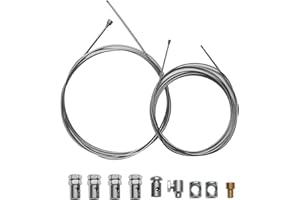 Arvoni Cable Embrague Moto 2 Metros, 2 Piezas Cable Acelerador Moto, Cable Freno Bicicleta con 9 Tornillos, Cables de Freno Kit de Reparación de Cable Universal para Moto, Bicicletas
