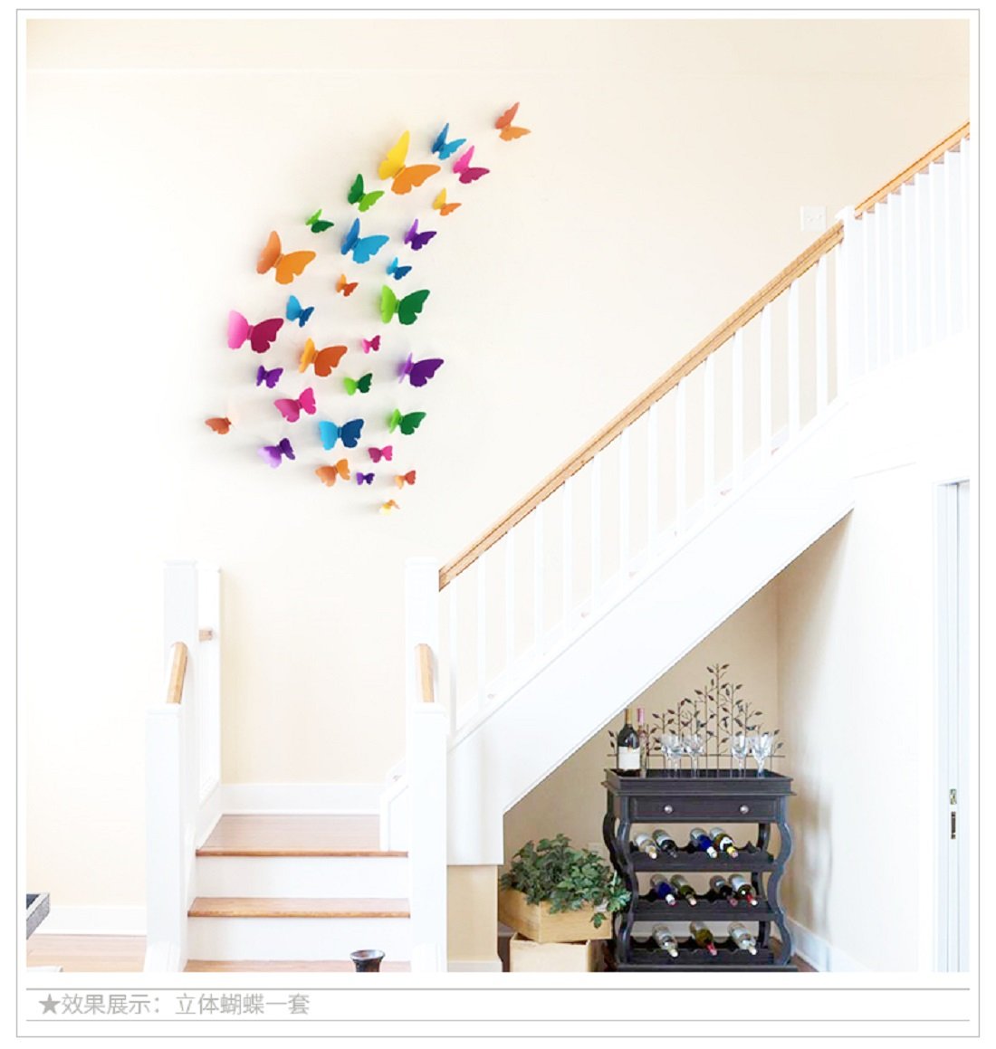 JAAMSO ROYALS Multicolour 3D Butterfly Stickers for Wall, Butterfly Decoration Items, Stickers, Decor, Butterflies, for Wall Decoration (29.5 CM X 21 CM) - Image 4