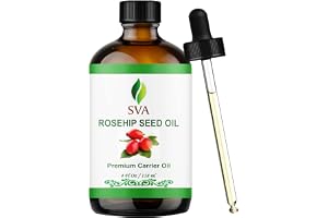 SVA Rosehip Seed Oil 118ml – 100% Natural & Cold Pressed - for Face, Skin Care, Hair Care, Scalp Massage & Body Massage – Carrier Oil with Dropper