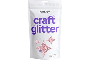 Hemway Craft Glitter - Chunky 1/40" 0,025" para el brillo Artes Artesanía Vasos de Vidrio Papel Decoración DIY - 100g - Oro Rosa Luz