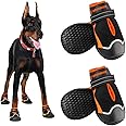 Boxxberk Dog Shoes for Large Dogs,Waterproof Dog Boots for Summer Hot Pavement Winter Snow,Anti-Slip Rubber Dog Booties Paw Protector for Outdoor Walking Hiking (Black,2.35")