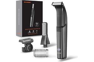 MAXGROOM Afeitadora Corporal Masculina, Recortadora de Barba y Corporal 2 en 1, Depiladora Corporal Hombre con Peine Ajustable, en Seco y Mojado, Pantalla LED y Recargable Tipo-C, Negro