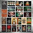 Vintage Beer Jagermeister Caution Metal Plaque Painting Wall Tin Sign Hanging Pictures Club Metal Pub Compatible with Living Room Decoration