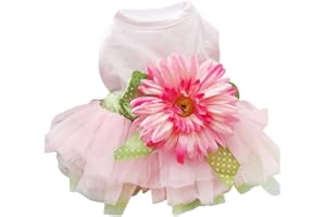 Sanwood Robe-tutu à fleur pour chien et chat, Gaze, Vêtement de princesse à nœud
