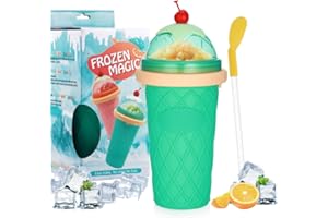 Hejo Slushy Maker Becher, Silikon Squeeze Slush Becher, Slush Ice Maker, Wiederverwendbarer Slush Eisbecher mit 2-in-1-Strohh