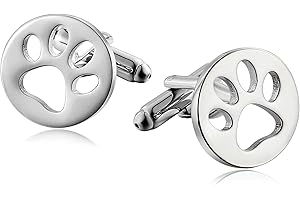 ANAZOZ Gemelos Acero Inoxidable para Camisa Huella de Animal Gemelos Plata Gemelos Camisa Hombre
