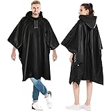 Gerhannery Poncho Impermeabile, 2 Pezzi Riutilizzabile Poncho Antipioggia Uomo, Portatile Mantella Antipioggia con Cappuccio 