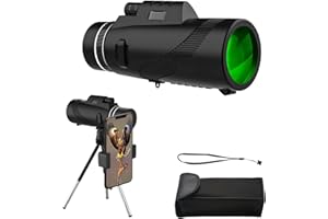 CVMGO 10x42 HD Monocular Telescope High Power with BAK4 Prisms Zoom Magnifying Glass FMC Lens Waterproof Monocular for Adults for Hiking Camping Bird Watching with Hand Strap Storage Bag（No tripod & holder）