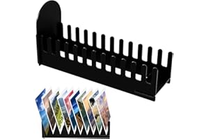 XYUAYAMZ Soporte para Correo de Encimera, Portacartas con 12 Ranuras, Clasificador de Cartas, Mail Holder, Organizador de Correo para Casa Oficina Escuela, Acrílico, Negro, 1 Pieza