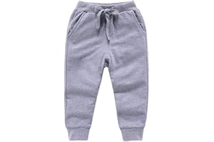 DCUTERQ Pantalon de Survêtement pour Garcon Enfant Bas de Jogging Sport Coton Pantalons Elastique avec Ceinture de 1 à 8 Ans