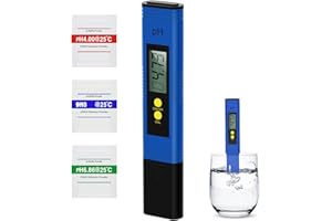 HUGWAIT Medidor PH Digital, PH Meter Medidor de Alta Precisión con Rango de 0-14, Tester PH Qualidade Da água Profesional con Calibración Automática para Piscinas, Acuarios, Laboratorio, Hidroponía