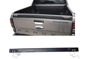 ‎JHCHAN JHCHAN Ladekantenschutz Heckklappenabdeckung Matt Schwarz für Ford Ranger 2012-2022 T6 T7 T8 Wildtrak Raptor XL XLT Tremor mit Dekor LED