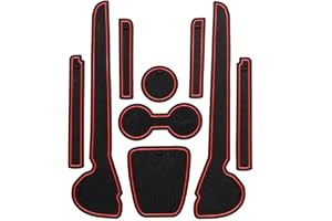 通用 Smabee Anti-Slip Rubber Pad fit for Volkswagen Polo GTI 2011-2017,Car Gate Slot Mats Non-Slip Rubber Mats Cup Holder Armrest Center Consoles Interior Accessories 9pcs (RED)