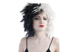 P'TIT CLOWN - 30720 - Perruque Cruella - Taille Unique - Noir/Blanc