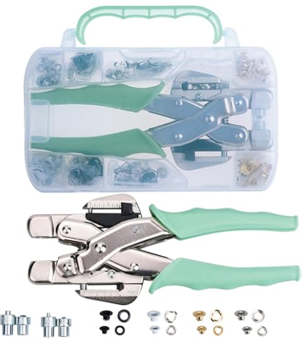 GORGECRAFT 200 Ensembles 4 Couleurs Oeillets et Oeillets 3MM Trou Auto-Dos Oeillet Mini Crop A Dile Oeillets avec Rondelles pour Papier Artisanat Noyaux de Perles Vêtements Cuir Toile