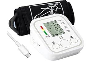 Okaywork Ciśnieniomierz na ramię ciśnieniomierz LCD ekran LCD, w pełni automatyczny pomiar ciśnienia krwi i nadgarstka z wykrywaniem arytmii 2 x 99 pamięci