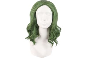 MapofBeauty 14 Inch/35cm Fahion Cosplay Costume Curly Synthetic Wig (Pine Green/Grass Green)
