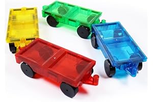 CAPGOOST Magnetyczne klocki, 4 sztuki, magnetyczne klocki samochodowe, klocki magnetyczne, zabawki sensoryczne do samochodu, zabawka magnetyczna dla chłopców i dziewczynek