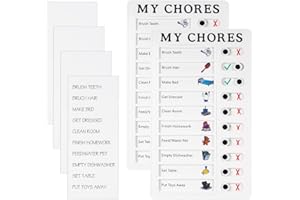 Dacitiery 2 pcs Chore Chart Memo Boards, Portable Checklist Board with 4 Paper, Daily Schedule Chore Chart, Detachable My Chores to Do List Board Chore Chart for Kids for Planner Schedule Reminder