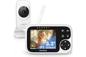 HelloBaby HB2031 Video Baby Monitor with Night Vision Camera, 3.2 inch TFT LCD Color Screen