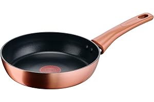 Lagostina Rosé, Padella Antiaderente Ø 20 cm, Rivestimento Titanium, Indicatore di Calore Thermo-Signal, Manico Rivettato, Compatibile con Induzione, Colore Oro Rosa