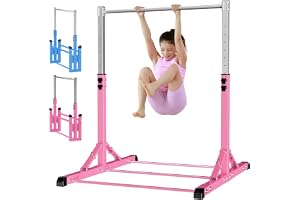 RokePro gymnastikstång, vikbar gymnastikstång för barn, träningsstänger för hemmabruk, justerbar höjd, stadig stålkonstruktion, halkfri, lätt att montera