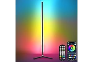 JRXH LED Stehlampe Wohnzimmer，125cm Ecklampe RGB Dimmbar mit Fernbedienung und APP, Abnehmbar Stehlampe, 16 Millionen Farben, Musikmodi, DIY-Modus & Timing –Funktion für Schlafzimmer, Büro, Spielzimmer