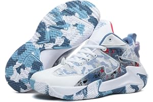Hixingo Chaussure de Basketball for Hommes, Hautes Sneakers Baskets Enfant Automne et Hiver, Mode Baskets de Basket-Ball de Style Graffiti, Basket-Ball Chaussures de Sport pour Jeunes 36-46 EU