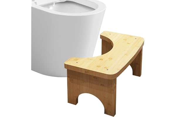Toalettpall trä, bambu toalettpall, toalettpall för vuxna, pall toalett, bärbar toalettstol, toalettpall toaletter, badrumspall, svart, 37 x 20 x 17 cm