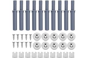 KLYNGTSK 10 x Push to Open Drawer Damper Door Closing System 45 mm Push Pull System with Screw Fasteners Push to Open Magnetic Latch for Door Cupboards Cabinets Cabinets, Grey