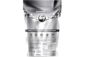 BIOPHARM-X Maximum Strength Zinc, Magnesium & Vitamin B6 (240 Powerful Tablets - 4 Month Supply) Recovery Support – Testosterone Booster, Growth & Strength Without Steroids or HGH