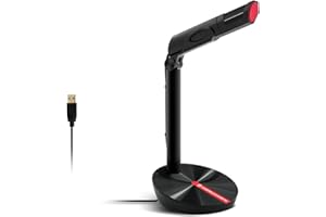 EMPIRE GAMING - Micrófono USTREAM USB Ideal para el Gaming y Live Streaming - Compatible PC, Mac, PS4, Xbox One y Aplicaciones: Twitch, Youtube, Discord- Negro/Rojo