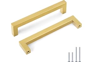 Goldenwarm 10 Stück Möbelgriffe Gold 160mm Lochabstand Küchenschrank Griffe Schubladengriffe Küche