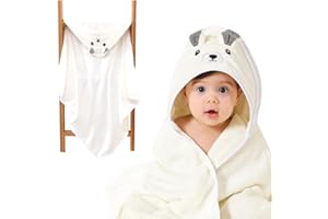 KEWUF Toalla de baño con capucha para bebé, toalla bebe recien nacido, toalla con capucha,suave y súper absorbente, lavable a máquina, toallas de baño para niños pequeños, 0-3 años, Blanco
