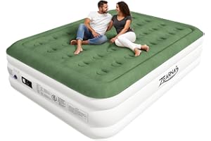Zearna Colchón Hinchable,Cama Hinchable con Bomba de inflado incorporada Tan Solo 3 Minutos,Invitados o Uso en Casa,203 x 152 x 40CM,Peso máximo:300KG,Cama Matrimonial (Doble)