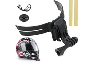 MOMGYAAMZ Soporte de Correa Casco Motocicleta - la Barbilla Delantera Montaje Curvado para Montaje GoPro, Soporte Curvado, Compatible con Otras cámaras Deportivas, 1 Pieza, Negro