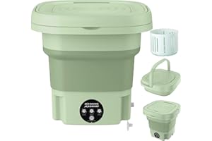 RIANPESN Lavadora, Lavadoras 8L, Lavadora Plegable Pequeña Completamente Automática, Lavadoras Ropa Interior Y Calcetines, Para Camping, Viajes, RV
