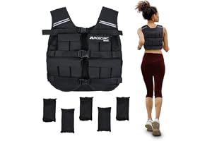 Mobiclinic®, Weight Vest,10/20kg, Weighted Vest, Adjustable, Heavy Duty 600D Oxford Cloth Weight Included, Reflective Stripes
